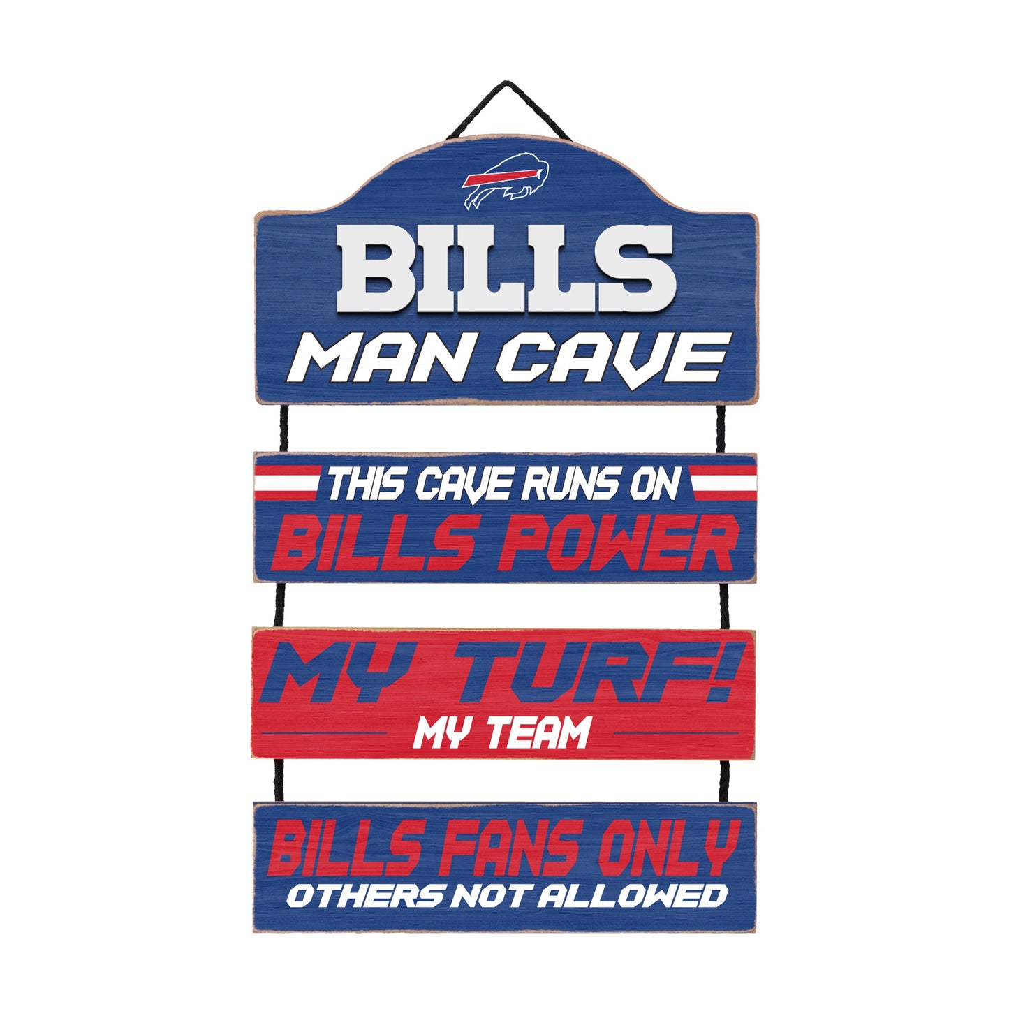 Buffalo Bills Wooden Man Cave Dangle Sign