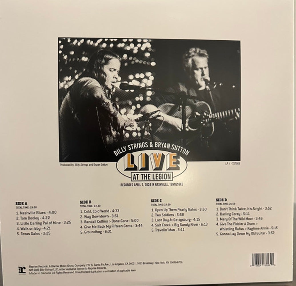 Billy Strings & Bryan Sutton - Live At The Legion (Tri-Color Red White Blue 2-LP Vinyl) Vinyl Record
