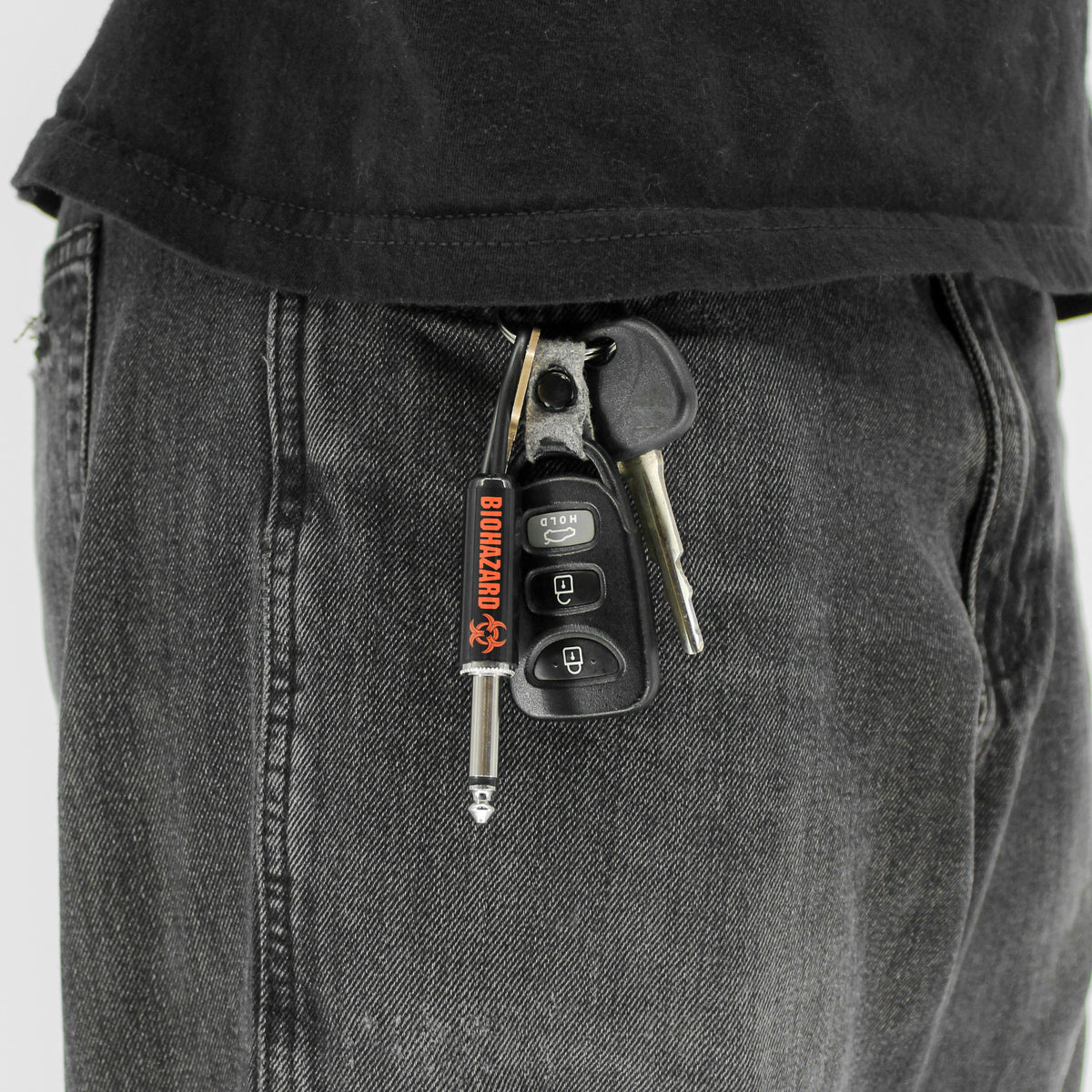 Biohazard Logo Guitar Plug Keychain