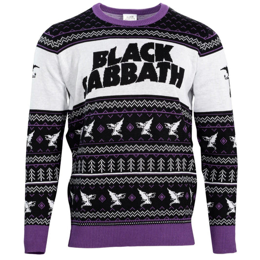 Black Sabbath Flying Demon Record Label Adult Unisex Ugly Christmas Sweater
