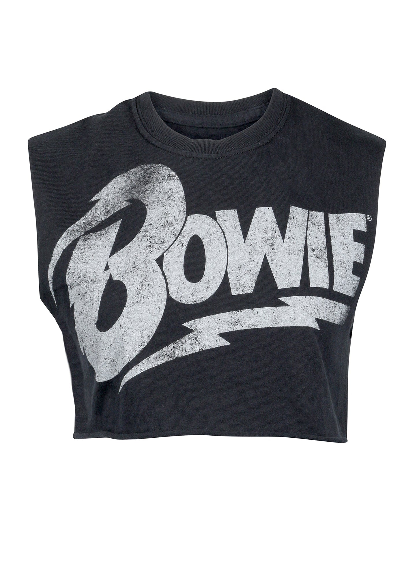 David Bowie Womens Cropped Tee Shirt Black