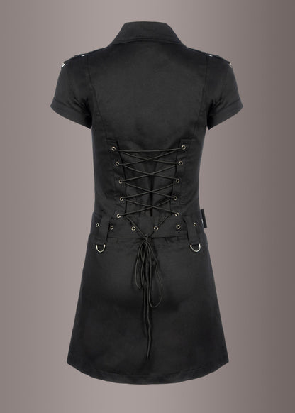 Goth Mini Dress with Studs and Lacing