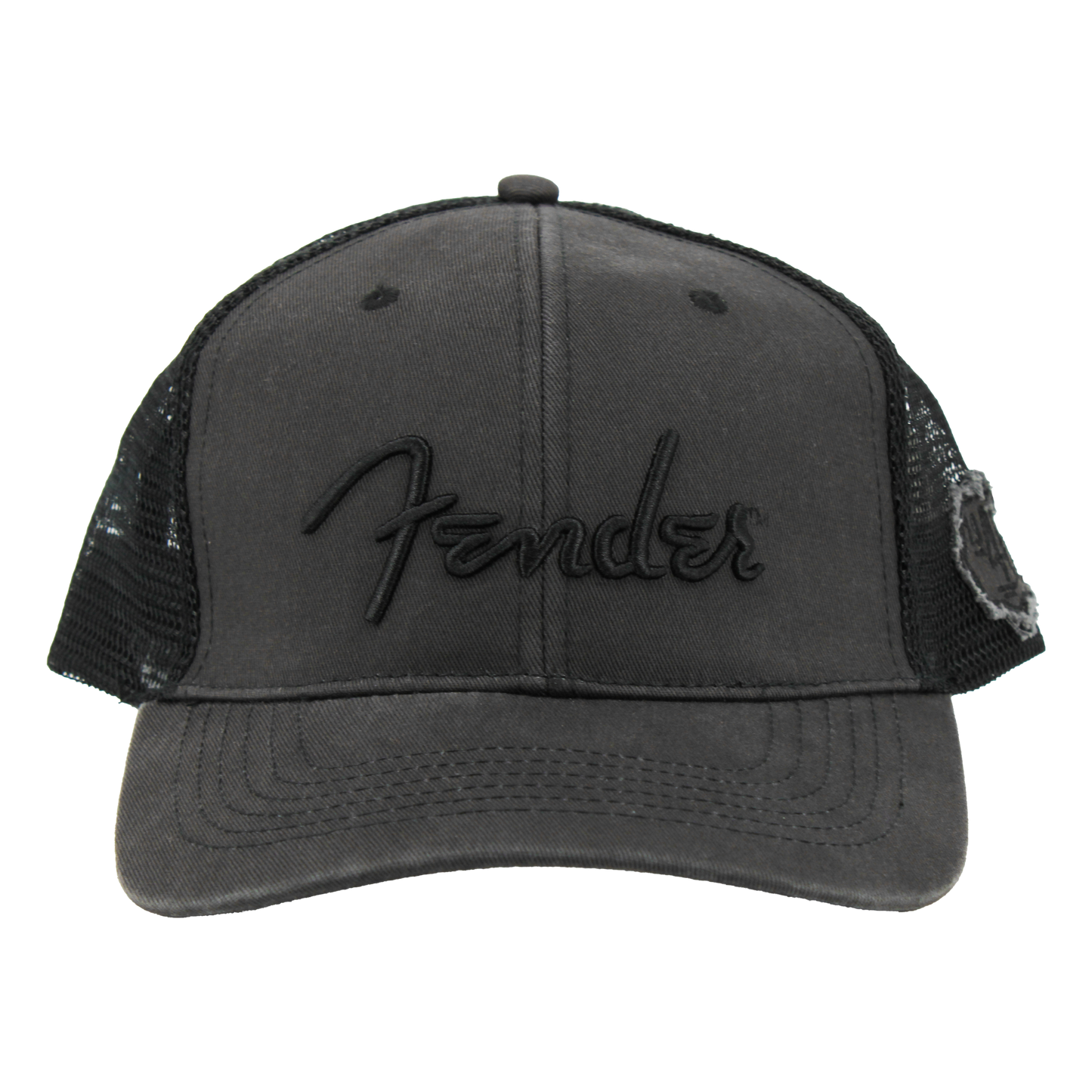 Fender Black Out Mesh Back Trucker Hat Cap Black