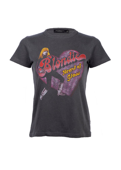 Blondie Heart of Glass Band Womens Shirt by Junk Food Black