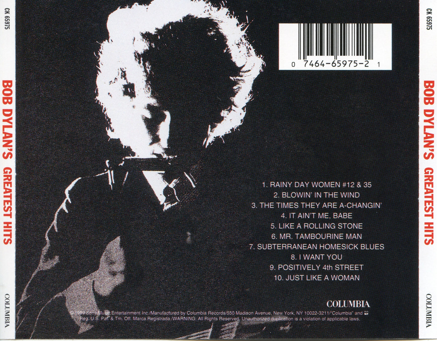 Bob Dylan – Bob Dylan's Greatest Hits, Volume 1  Remastered Music CD