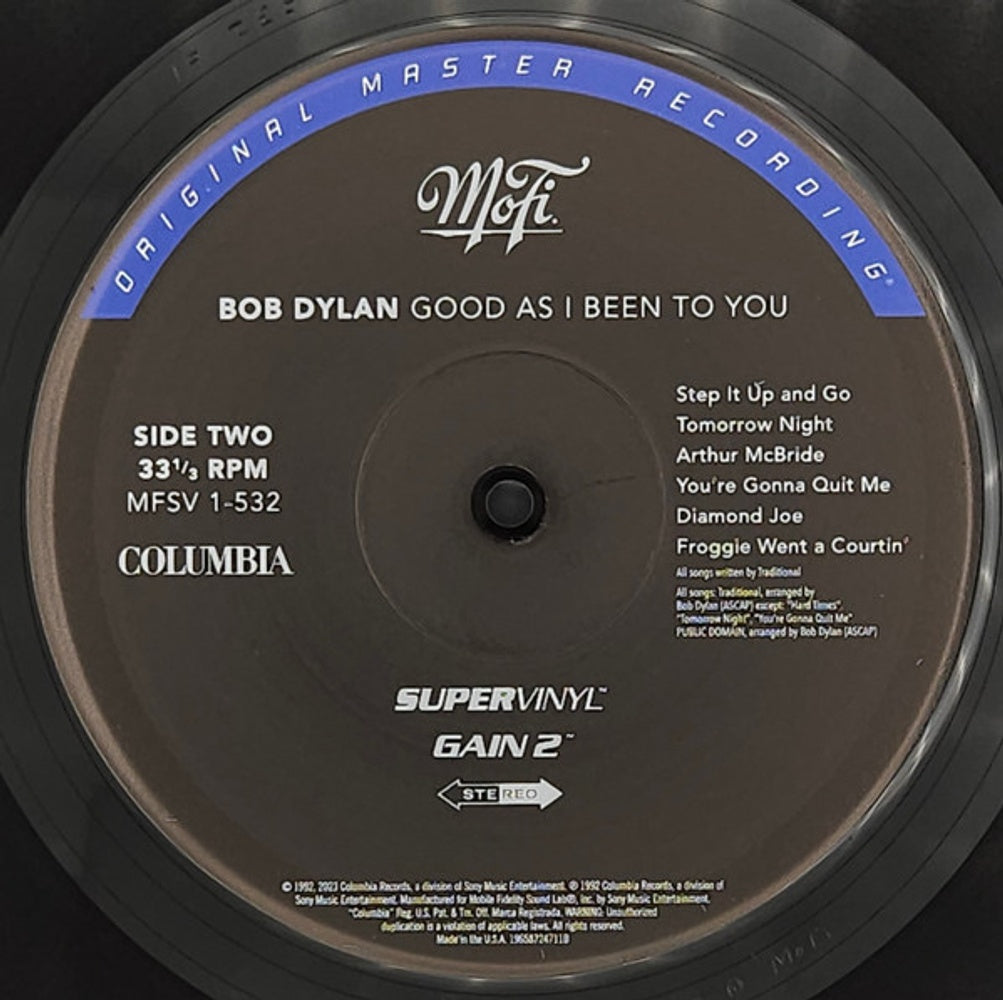 Bob Dylan – Good As I Been To You (Mobile Fidelity 180 Gram LP Vinyl) Vinyl Record