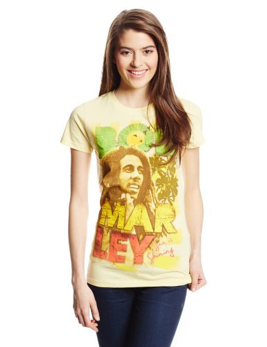 Bob Marley Bob Marley Sun Is Shining Juniors T-Shirt, Light Yellow, X-Large [T-Shirt]