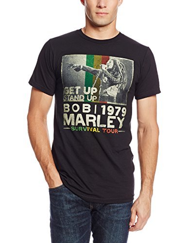 Bob Marley Zion Rootswear Men'S Bob Marley Get Up T-Shirt, Black, Large [T-Shirt] Officially Licensed