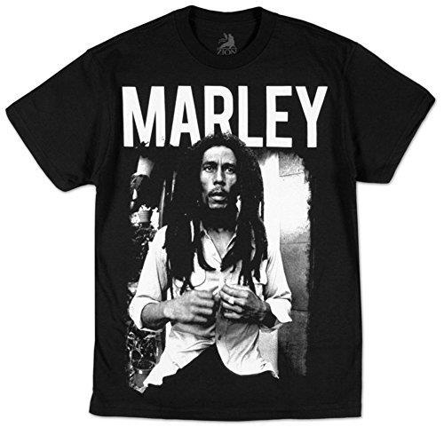 Bob Marley Zion Rootswear Men'S Marley T-Shirt, Black, Large [T-Shirt]