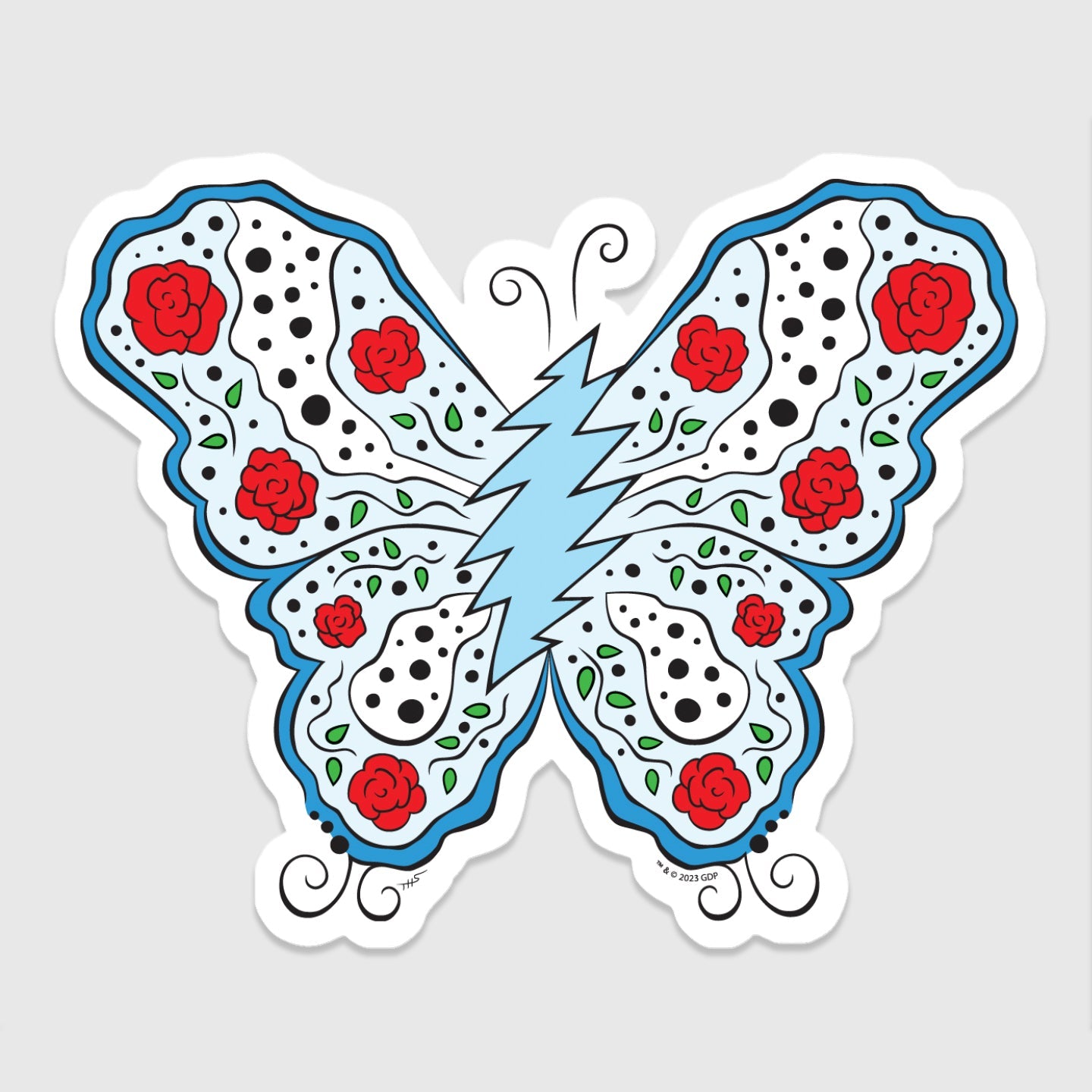 Grateful Dead Bolt Butterfly Sticker