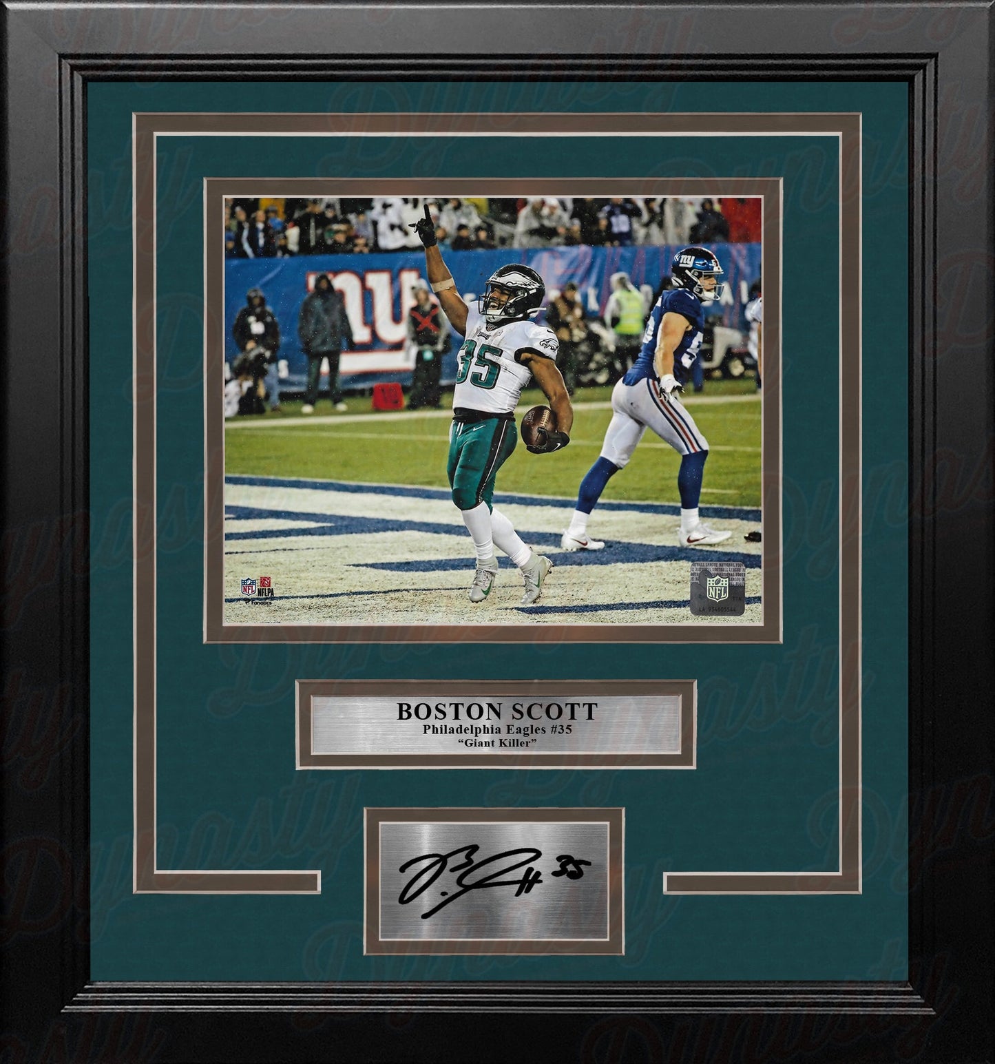 Boston Scott Touchdown v. Giants Philadelphia Eagles 8" x 10" Framed Photo with Engraved Autograph