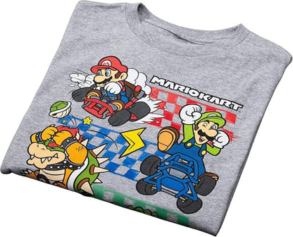 Super Mario Bros Mario Kart Retro Style Gaming Kids Youth T Shirt Officially Licensed