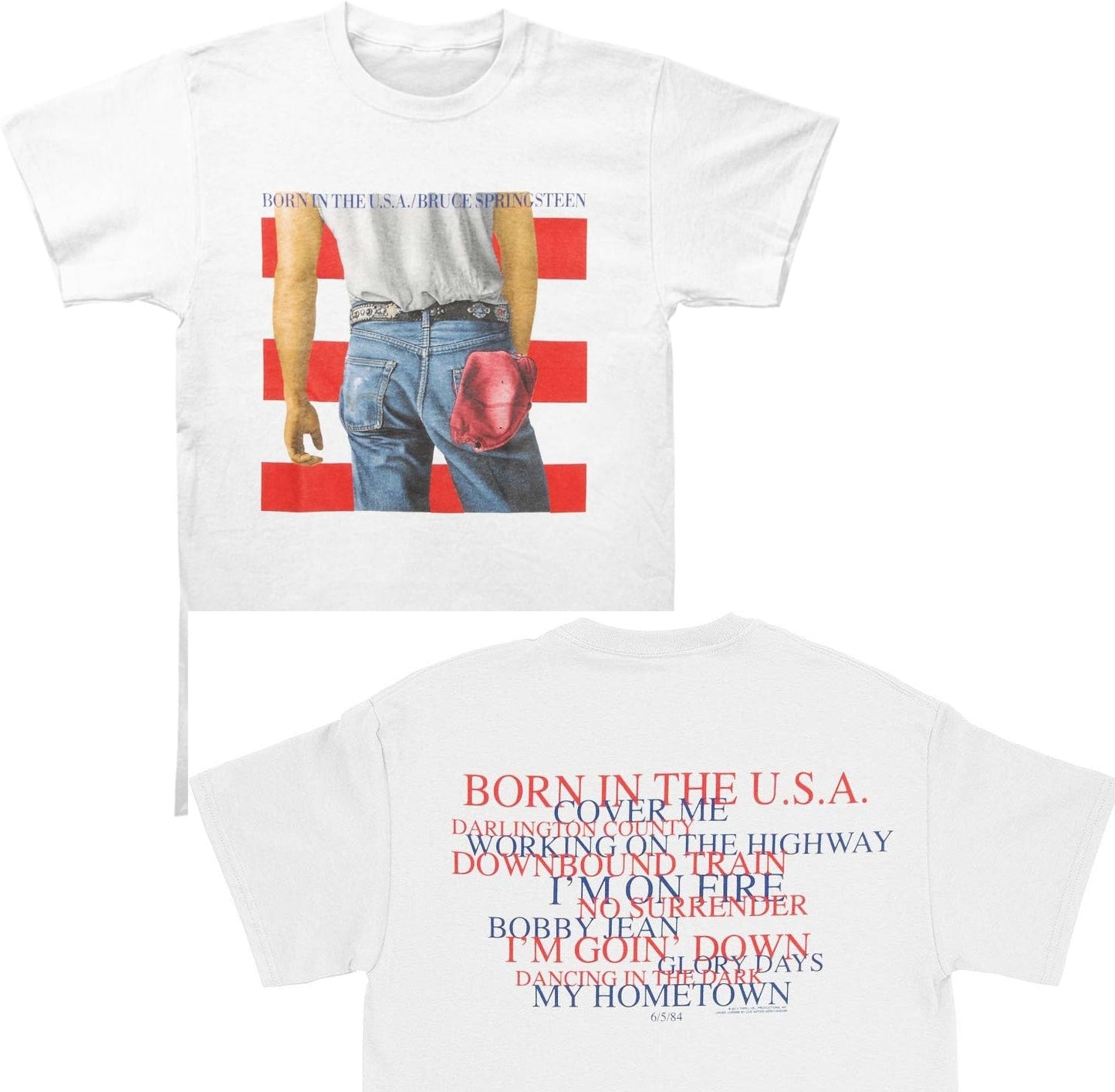 Bruce Springsteen Born in the USA Lyrics Mens T-shirt Officially Licensed