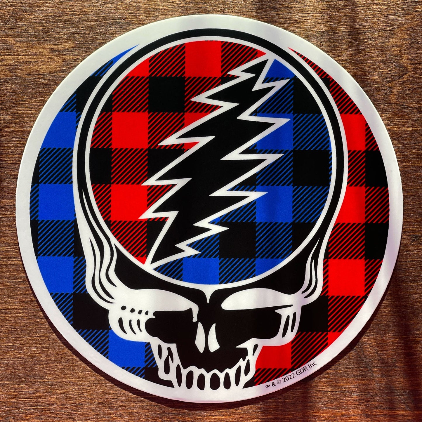 Grateful Dead Buffalo Plaid Steal Your Face Sticker