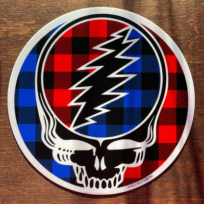 Grateful Dead Buffalo Plaid Steal Your Face Sticker
