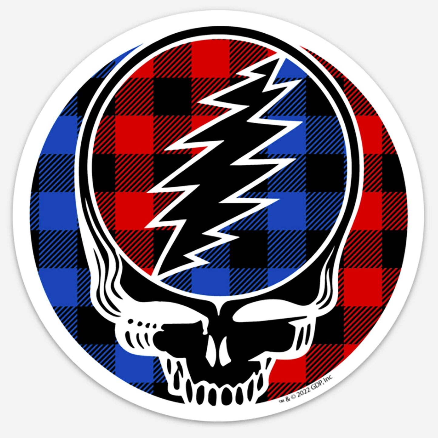 Grateful Dead Buffalo Plaid Steal Your Face Sticker