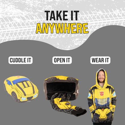 Hasbro | Transformers Bumble Bee Snugible 2-in-1 Blanket Hoodie & Pillow
