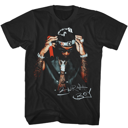 Burna Boy Photo Mens T Shirt Black