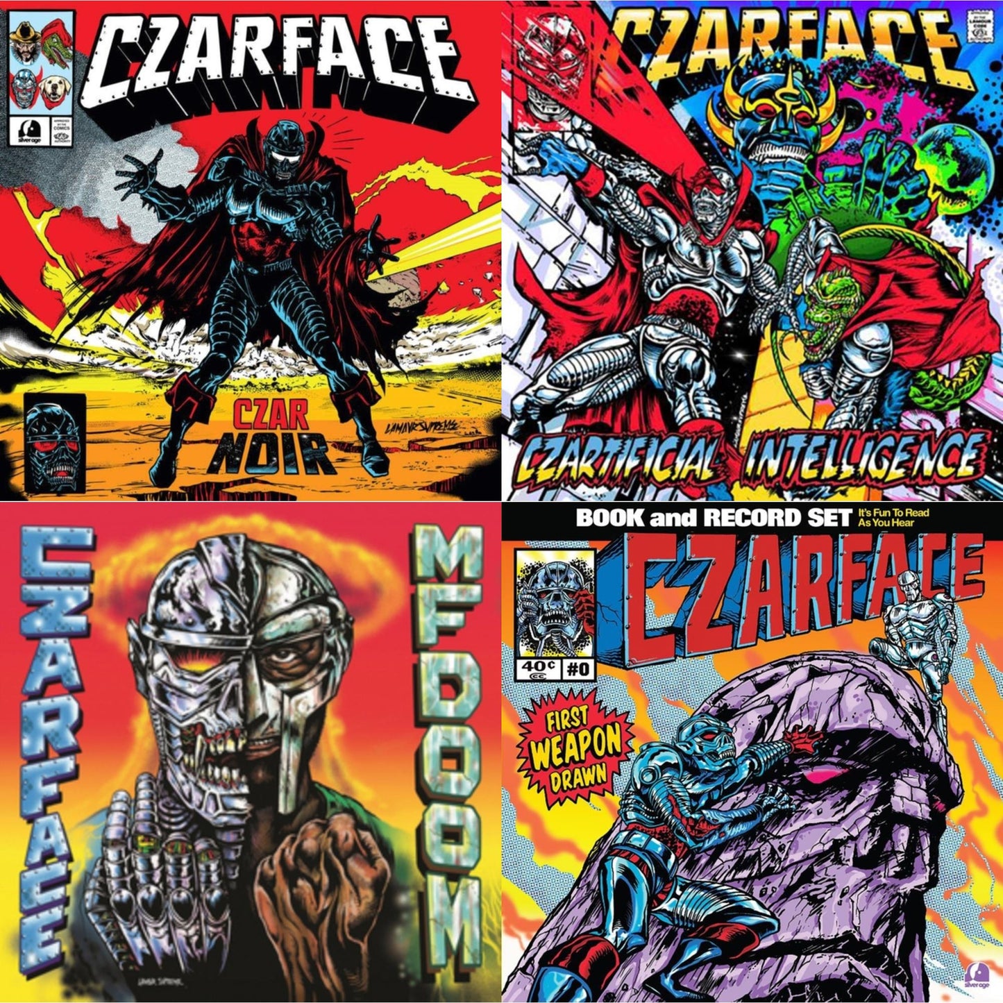 Czarface - Czar Noir (Red/White LP Vinyl) & Czartificial Intelligence & Czarface Meets Metal Face & First Weapon Drawn (Sky Blue LP Vinyl)