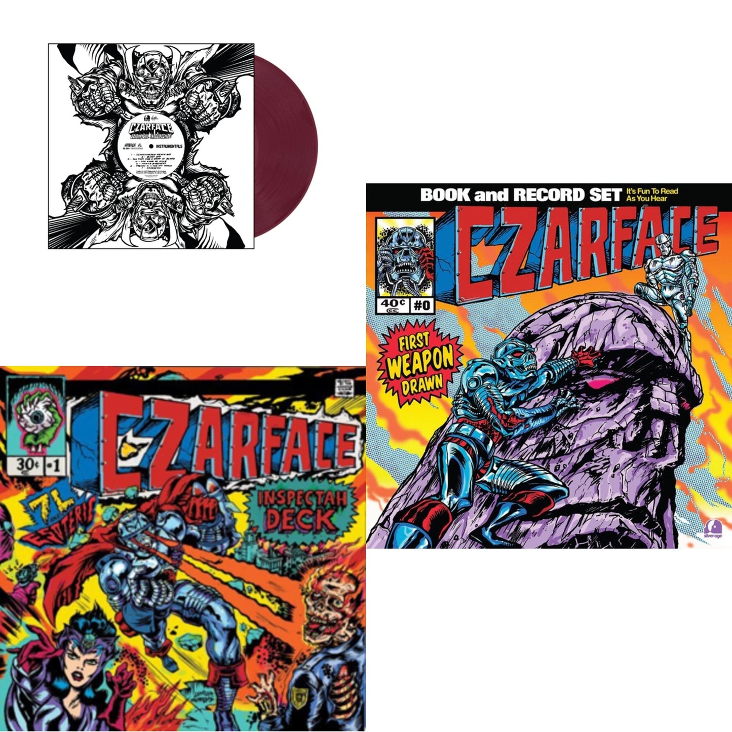 Czarface - First Weapon Drawn (Sky Blue LP Vinyl) & Czartificial Intelligence (Instrumentals) (Czarvard Crimson LP Vinyl) (Res Essential) & Czarface