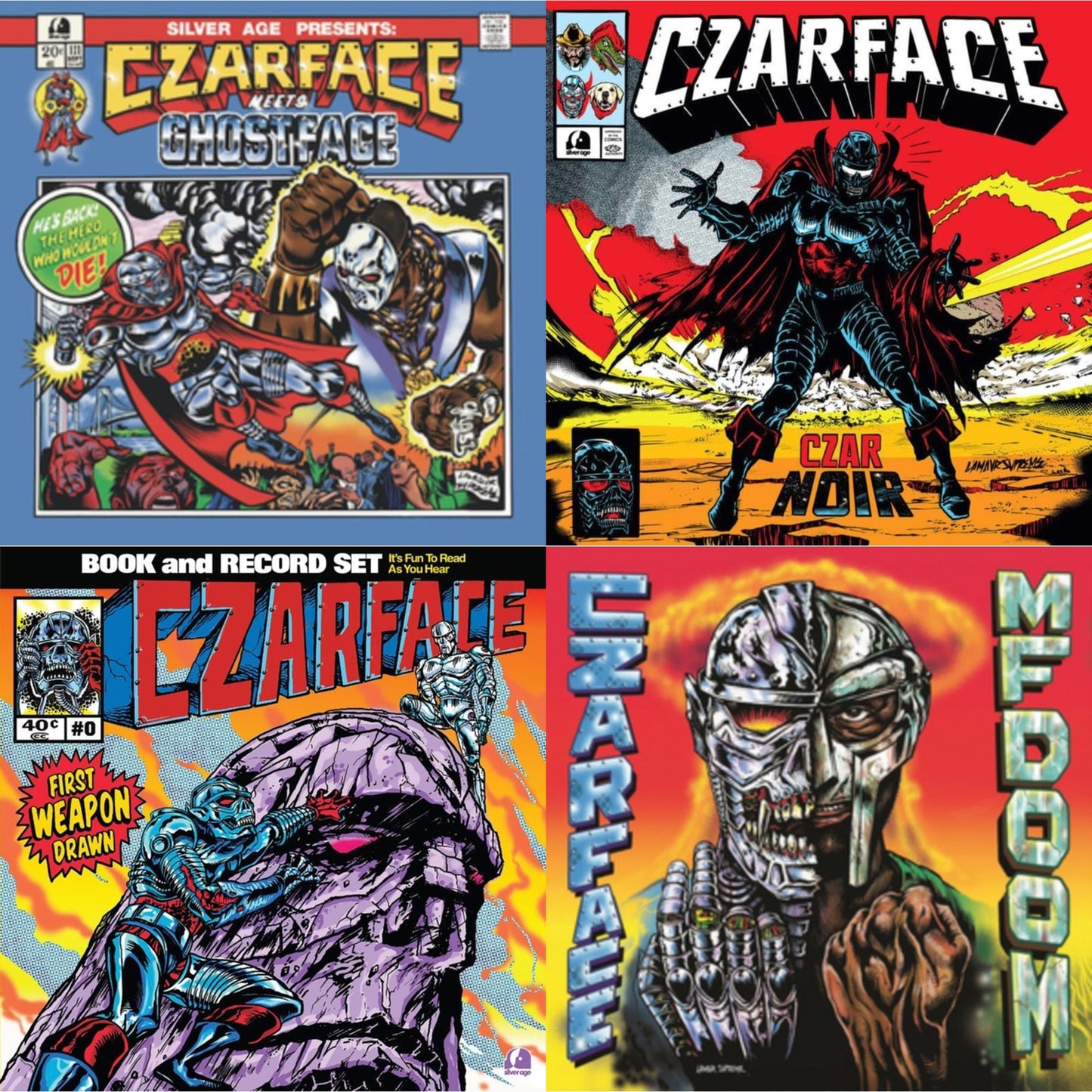 Czarface - First Weapon Drawn (Sky Blue LP Vinyl) & Czar Noir (Red/White LP Vinyl) & Czarface Meets Metal Face & Czarface Meets Ghostface