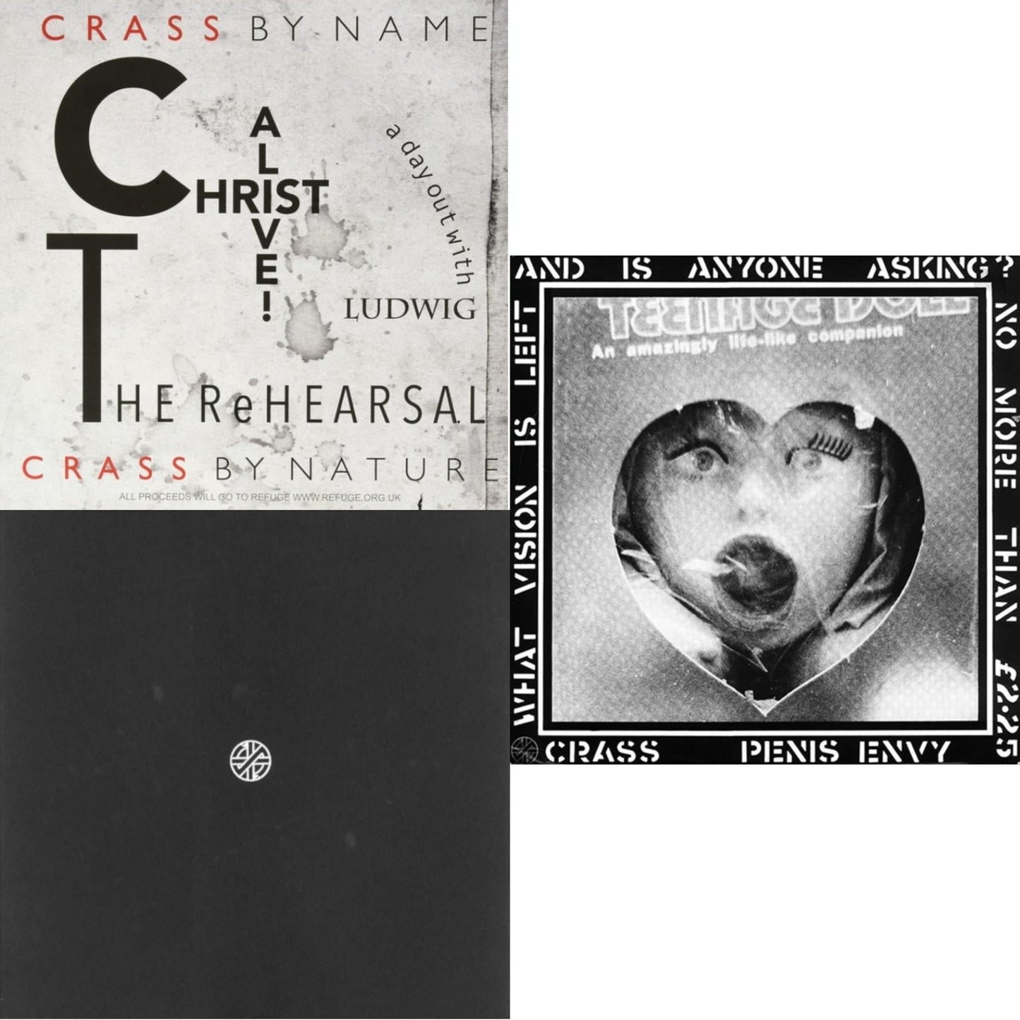 Crass - Christ Alive! - The Rehearsal & Christ & Penis Envy - LP Vinyl Bundle