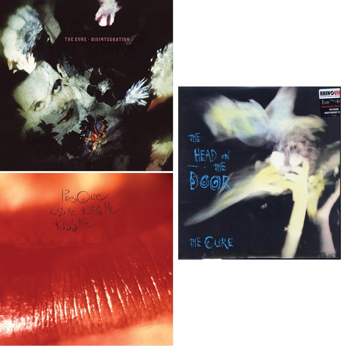 Cure - Head On The Door (180G) & Kiss Me, Kiss Me, Kiss Me (180G) & Disintegration - LP Vinyl Bundle