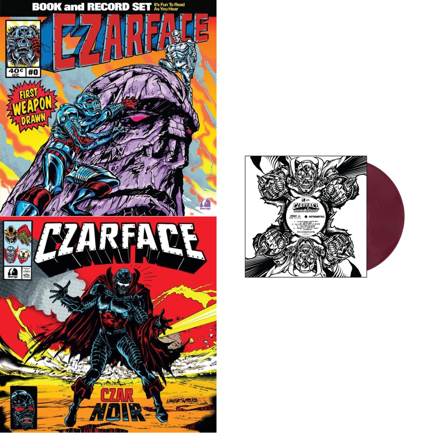 Czarface - First Weapon Drawn (Sky Blue LP Vinyl) & Czar Noir (Red/White LP Vinyl) & Czartificial Intelligence (Instrumentals) (Czarvard Crimson LP Vinyl) (Res Essential)
