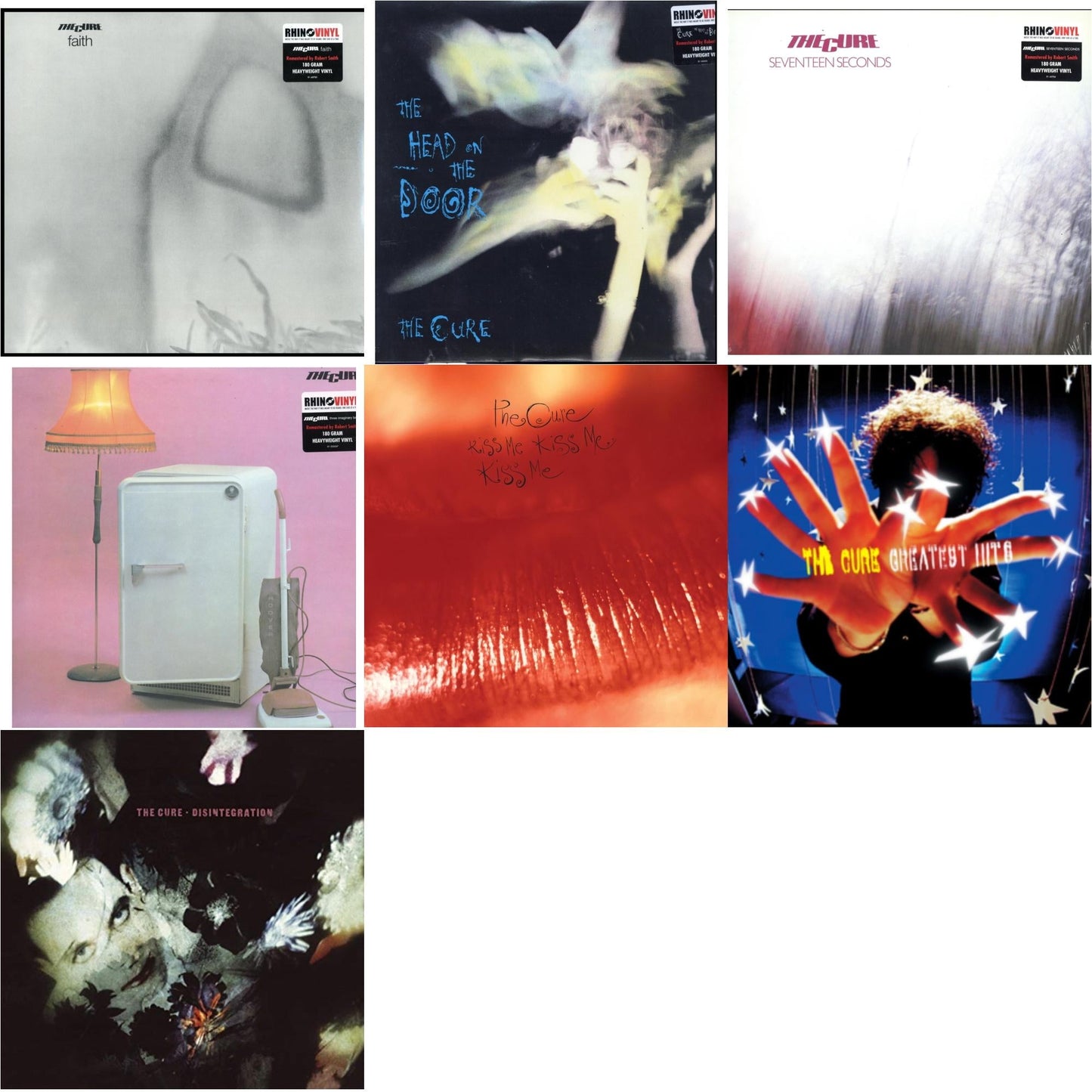 Cure - Faith (180G) & Head On The Door (180G) & Seventeen Seconds (180G) & Three Imaginary Boys (180G) & Kiss Me, Kiss Me, Kiss Me (180G) & Greatest Hits (2LP) & Disintegration