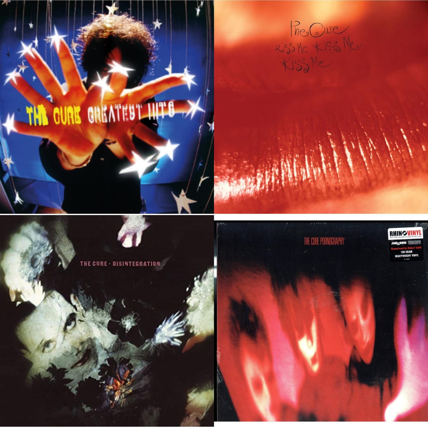 Cure - Kiss Me, Kiss Me, Kiss Me (180G) & Pornography (180G) & Disintegration & Greatest Hits - LP Vinyl Bundle