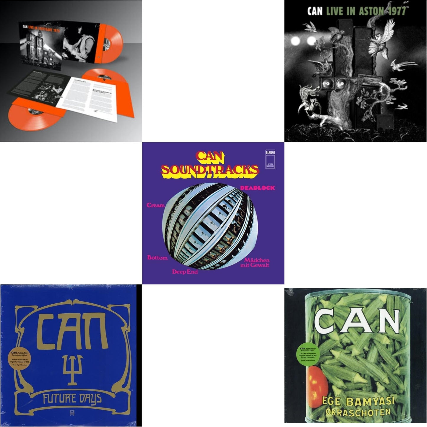 Can - Live Stuttgart 1975 (Orange Vinyl/3LP) & Future Days & Soundtracks (Limited/Clear Purple LP Vinyl) & Live In Aston 1977 & Ege Bamyasi