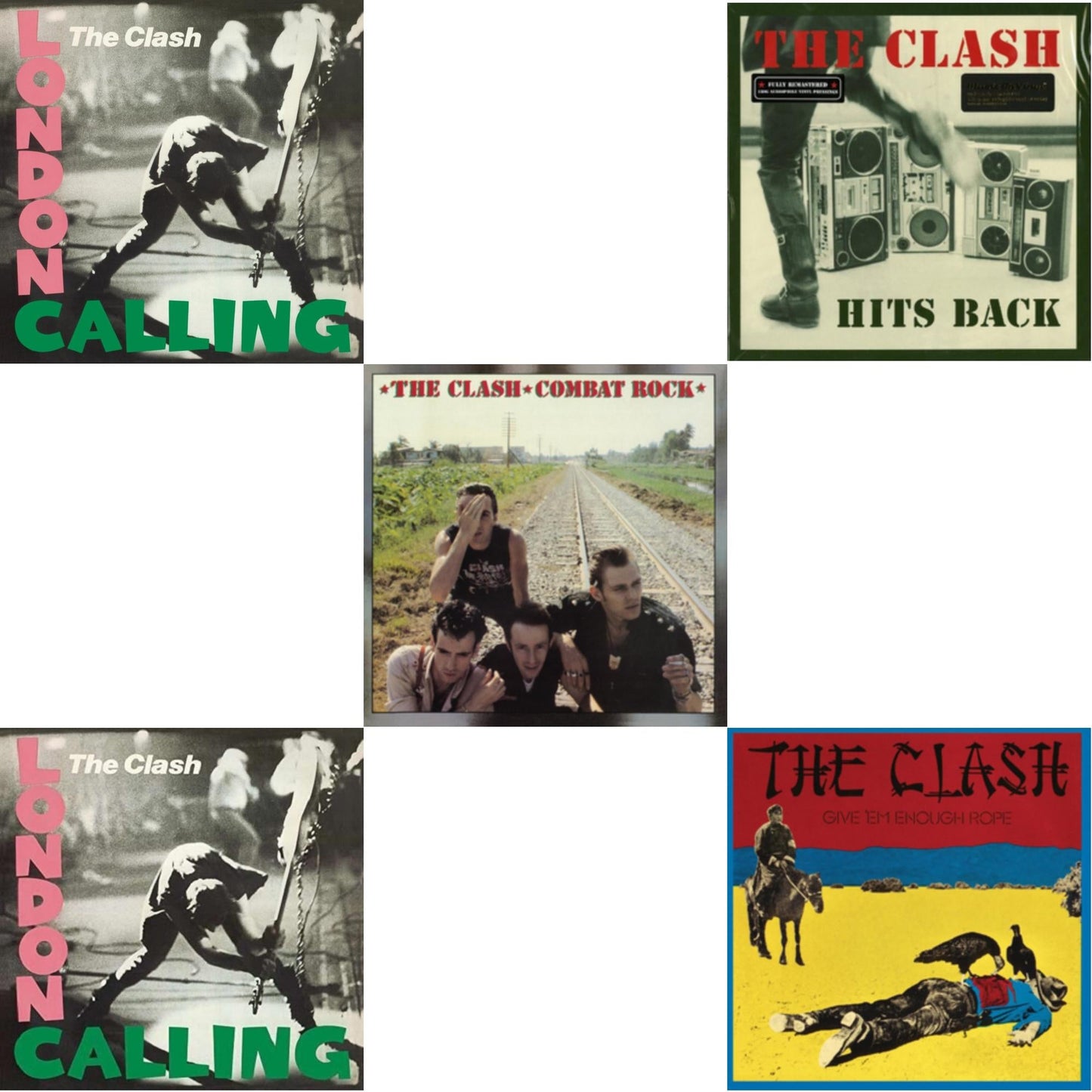 Clash - Hits Back (180G) & Combat Rock (180G/Remastered) & Give 'Em Enough Rope (180G/Remastered) & London Calling (2LP/180G/Remastered) & London Calling