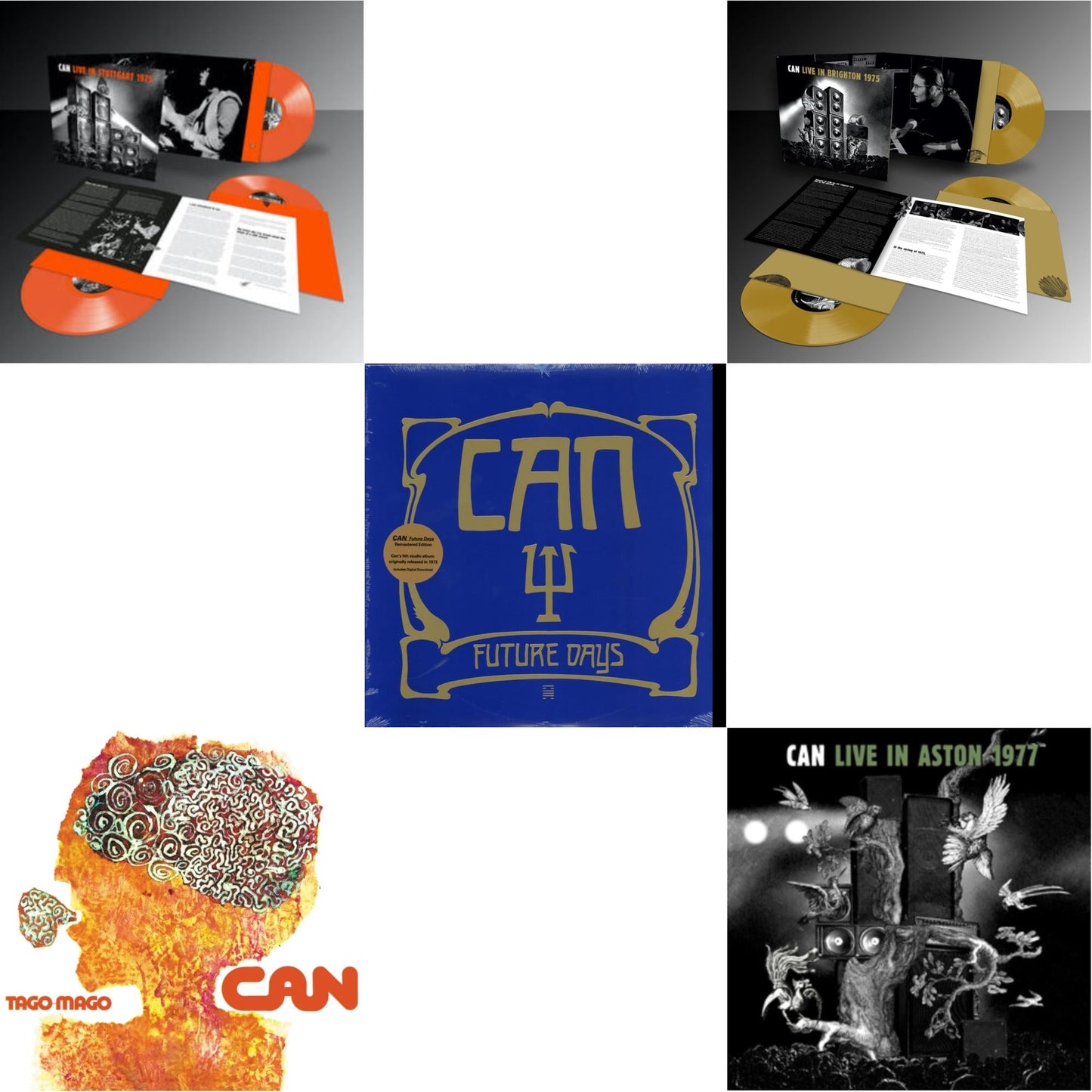 Can - Live Stuttgart 1975 (Orange Vinyl/3LP) & Tago Mago (Limited Edition Orange LP Vinyl) & Future Days & Live In Brighton 1975 (Limited Edition/Inca Gold Vinyl/3LP) & Live In Aston 1977