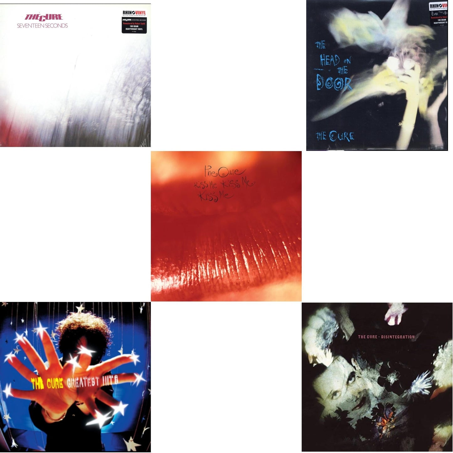 Cure - Greatest Hits (2LP) & Head On The Door (180G) & Kiss Me, Kiss Me, Kiss Me (180G) & Seventeen Seconds (180G) & Disintegration