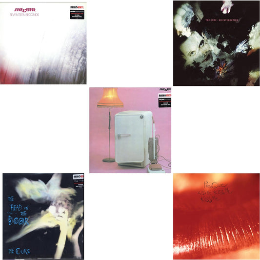 Cure - Head On The Door (180G) & Kiss Me, Kiss Me, Kiss Me (180G) & Three Imaginary Boys (180G) & Seventeen Seconds (180G) & Disintegration - LP Vinyl Bundle