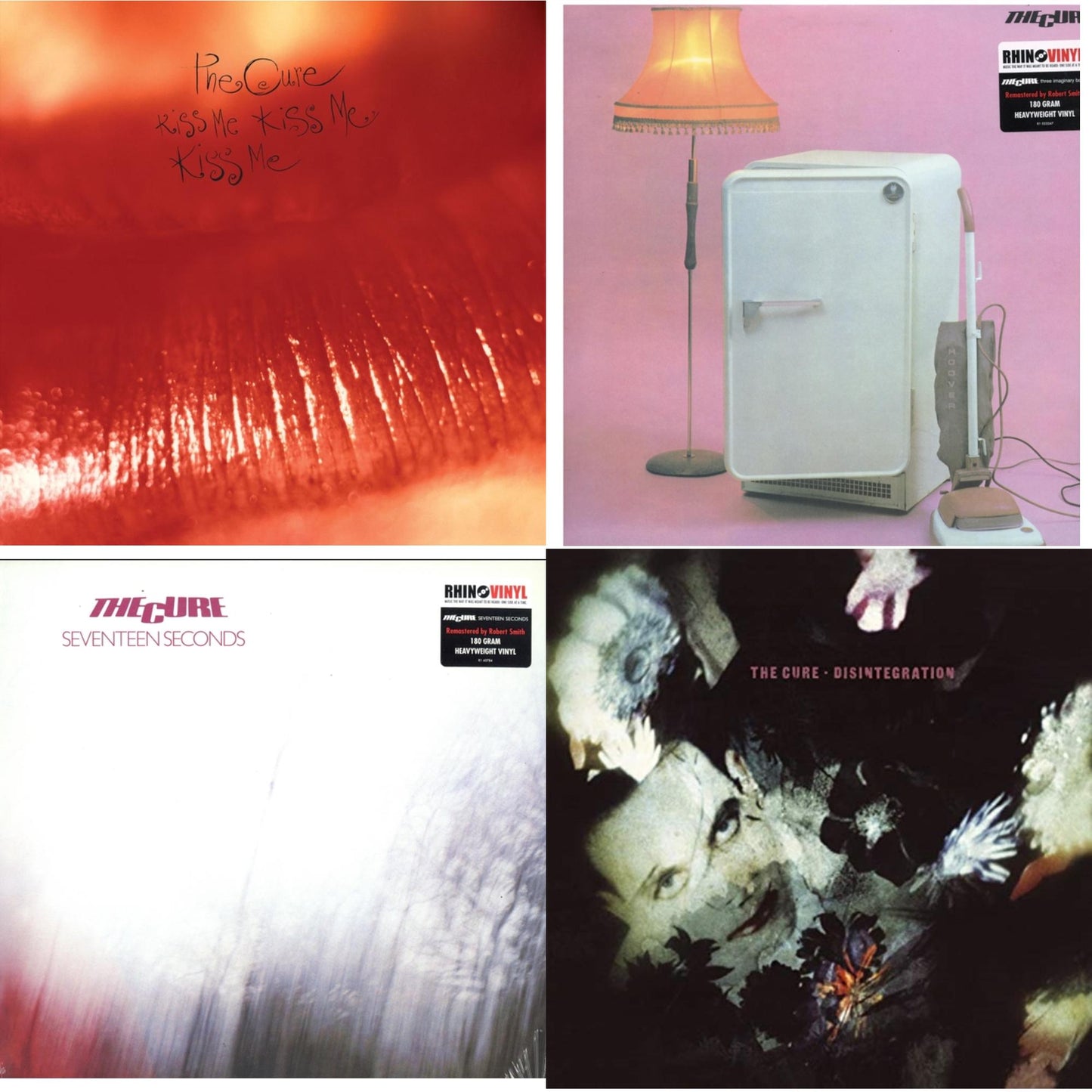 Cure - Kiss Me, Kiss Me, Kiss Me (180G) & Three Imaginary Boys (180G) & Seventeen Seconds (180G) & Disintegration - LP Vinyl Bundle