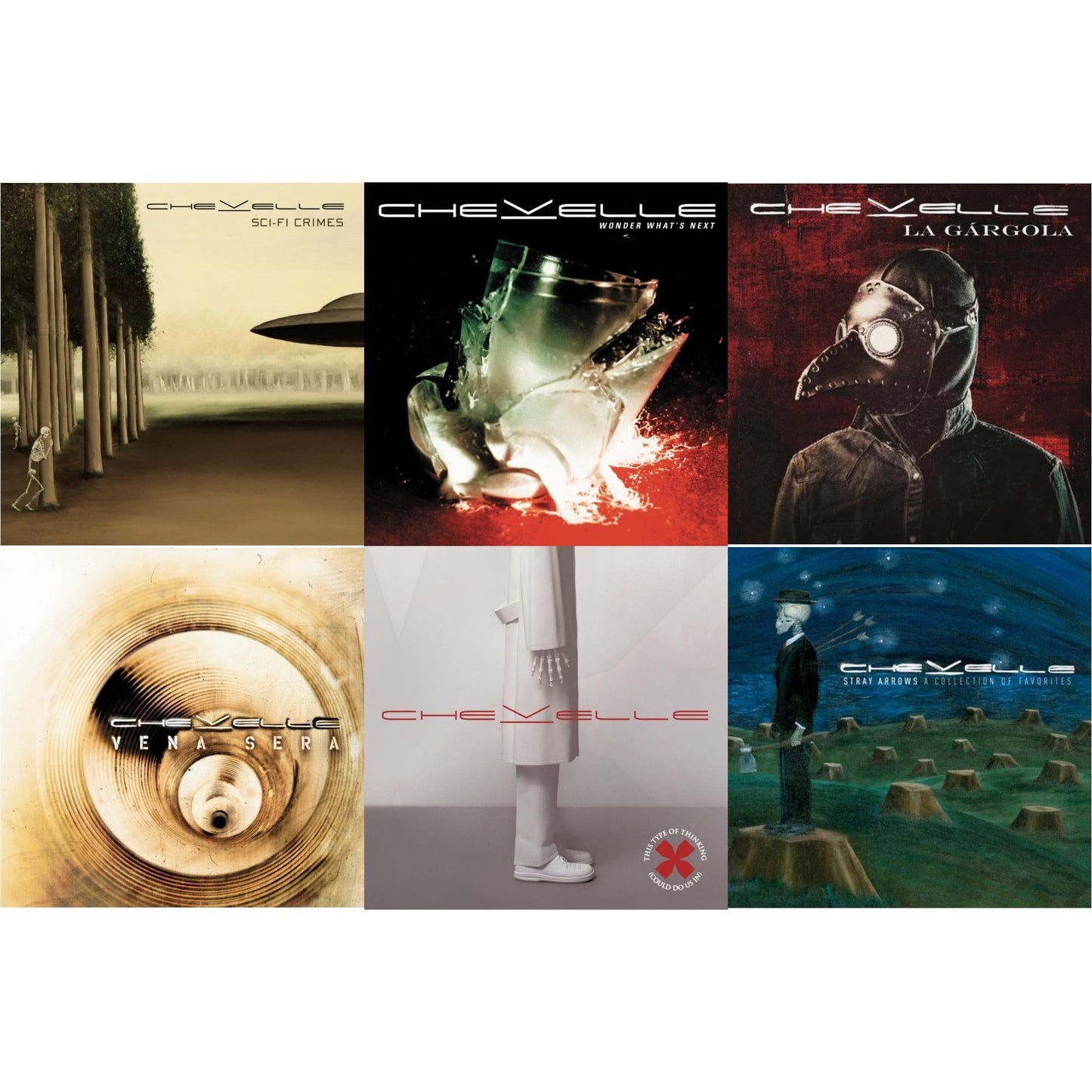Chevelle - Stray Arrows: Collection Of Favorites & La Gargola & Vena Sera & Wonder What's Next & Sci-Fi Crimes & This Type Of Thinking (Could Do Us In) - CD Bundle