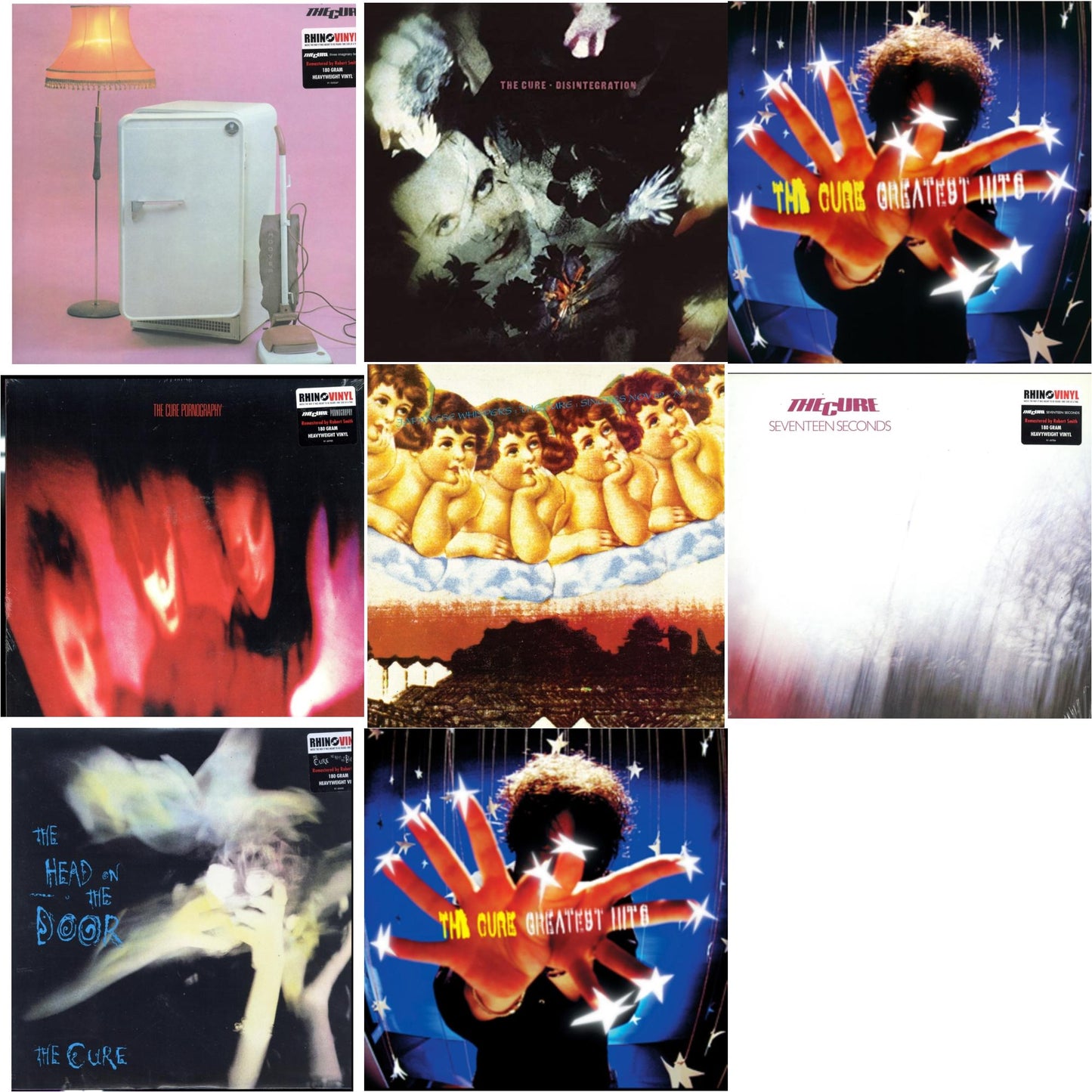 Cure - Greatest Hits (2LP) & Head On The Door (180G) & Three Imaginary Boys (180G) & Seventeen Seconds (180G) & Pornography (180G) & Disintegration & Greatest Hits & Japanese Whispers: The Cure Singles Nov 82:Nov 83 (Clear LP Vinyl/Transclear Sleeve