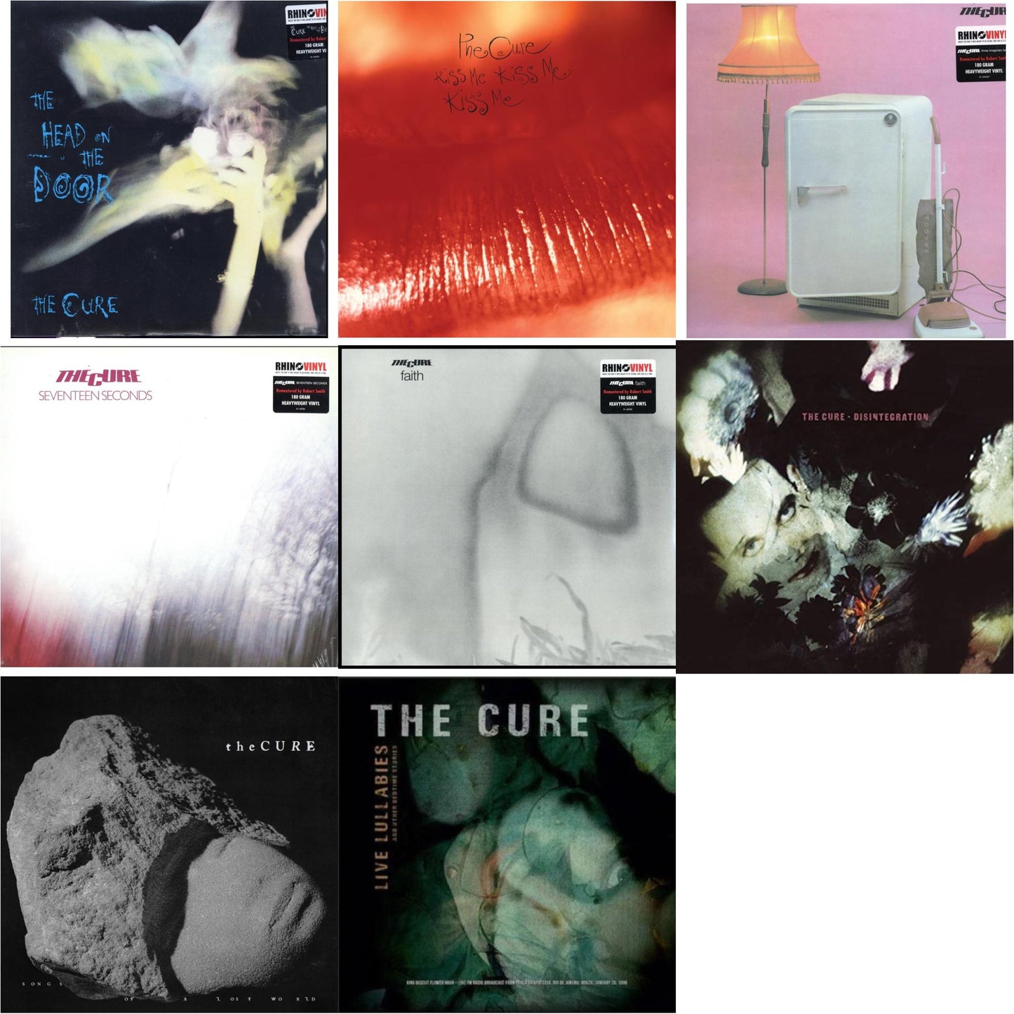 Cure - Head On The Door (180G) & Kiss Me, Kiss Me, Kiss Me (180G) & Three Imaginary Boys (180G) & Seventeen Seconds (180G) & Faith (180G) & Disintegration & Songs Of A Lost World (Biovinyl/180G) & Live Lullabies & Other Bedtime Stories (Yellow LP