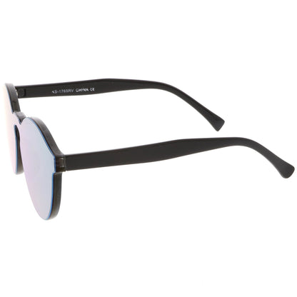 1980's Futuristic Monoblock Mirrored Flat Lens Sunglasses C123