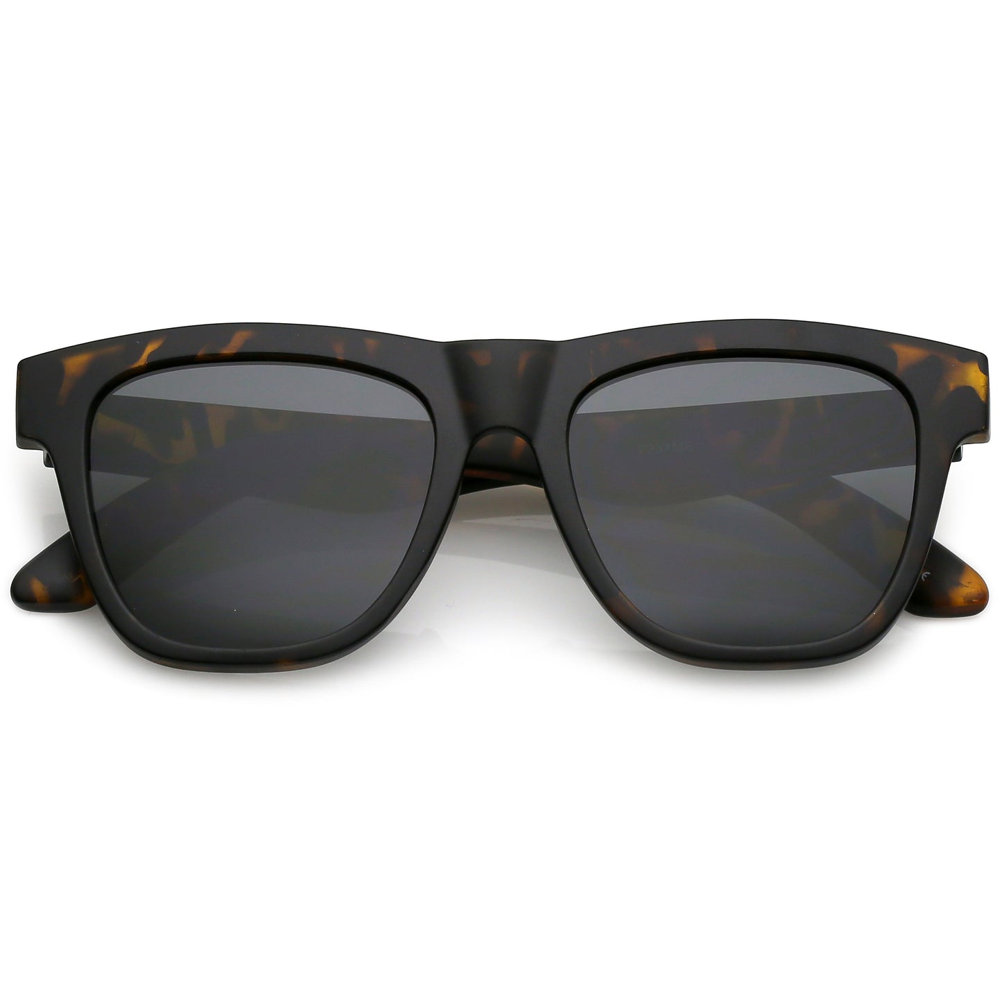 Classic Thick Arms Flat Lens Square Horn Rimmed Sunglasses C286