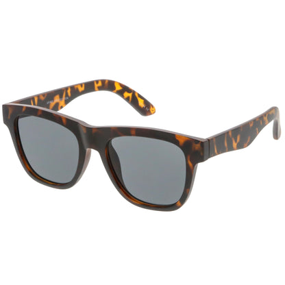 Classic Thick Arms Flat Lens Square Horn Rimmed Sunglasses C286