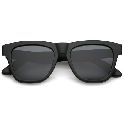 Classic Thick Arms Flat Lens Square Horn Rimmed Sunglasses C286