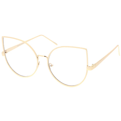 Blue Light Filtering Women's Oversize Modern Clear Flat Lens Cat Eye Glasses C337