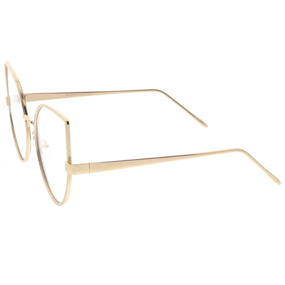 Blue Light Filtering Women's Oversize Modern Clear Flat Lens Cat Eye Glasses C337