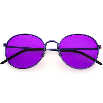 Retro Fashion Round Color Tone Colors Flat Lens Sunglasses C437