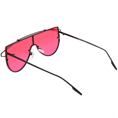 Retro Futuristic Shield Mono Lens Color Tone Sunglasses C484