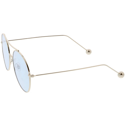 Premium Oversize Color Oval Plat Lens Aviator Sunglasses C498