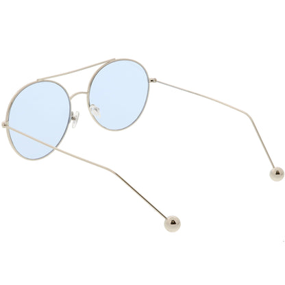 Premium Oversize Color Oval Plat Lens Aviator Sunglasses C498