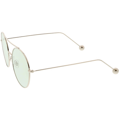 Premium Oversize Color Oval Plat Lens Aviator Sunglasses C498